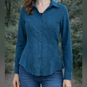 Beechers Brook Teal Button Front Blouse | Size S/P